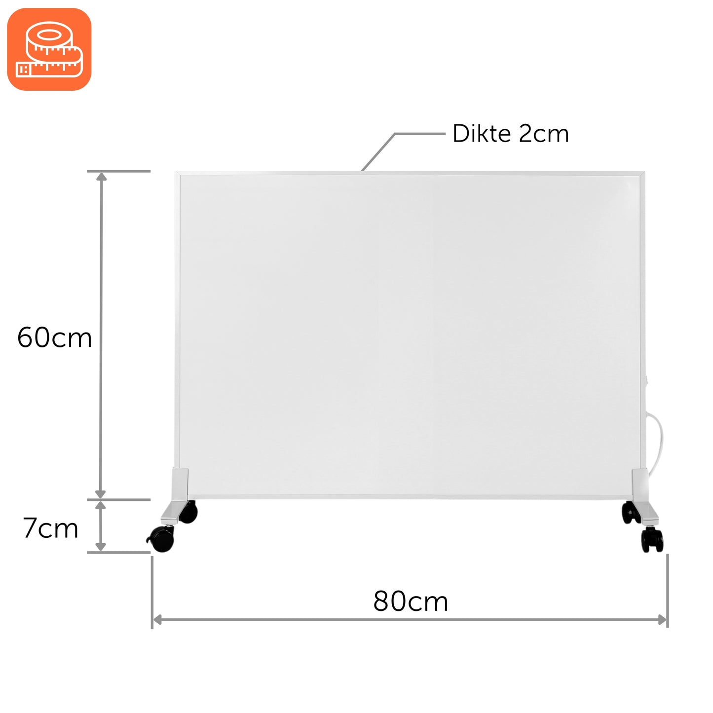 Infrarood Paneel 450 Watt met Wifi Thermostaat - Vrijstaand - Elektrische verwarming - Wit