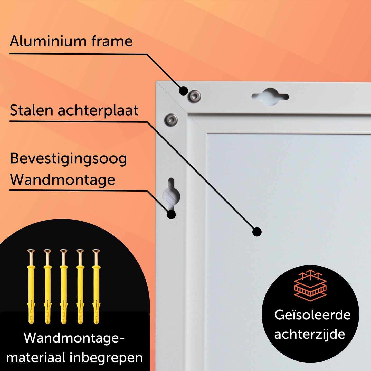 Infrarood Paneel 450 Watt met Wifi Thermostaat - Vrijstaand - Elektrische verwarming - Wit