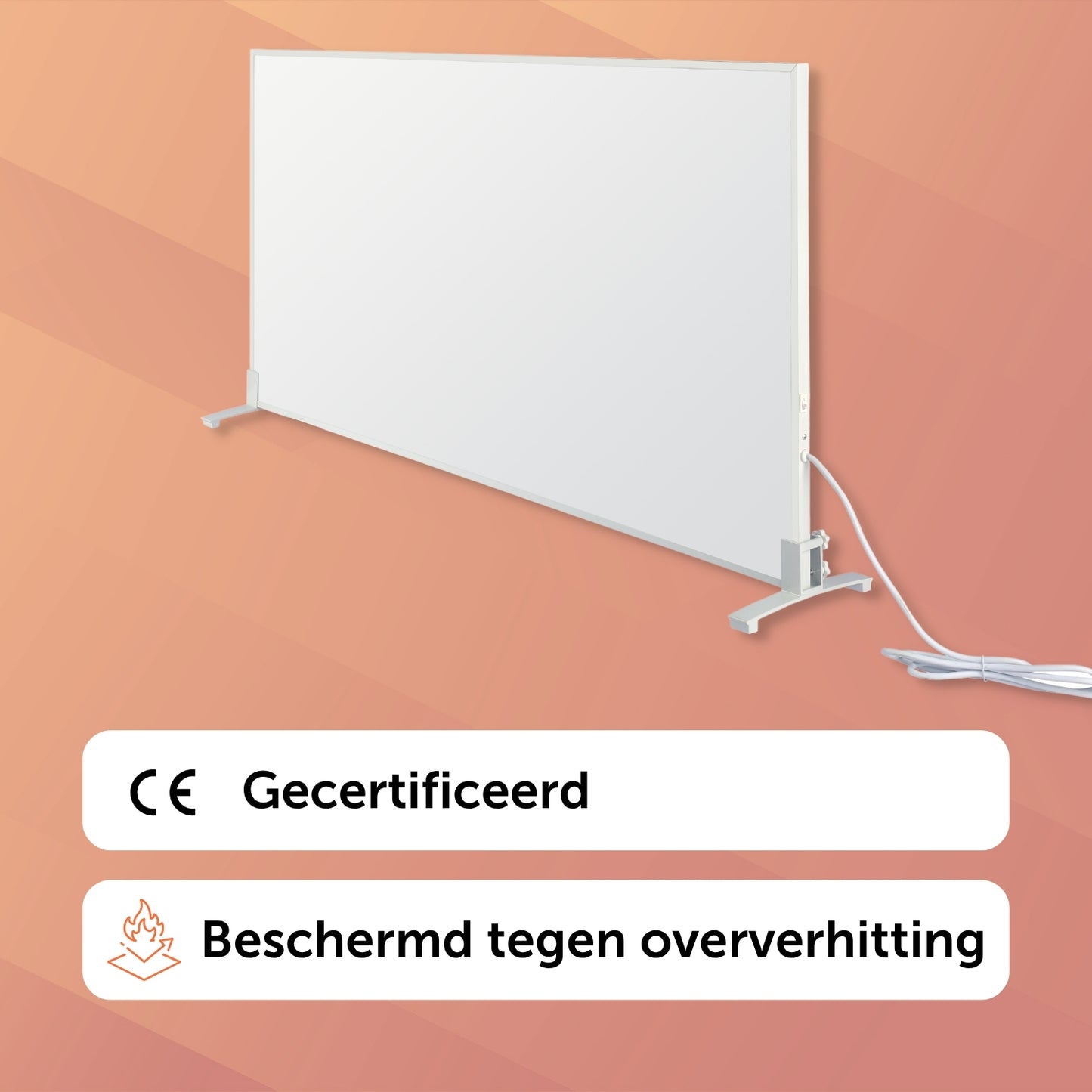 Infraroodpaneel P800T – 800W met Wifi - Vrijstaand - Wit