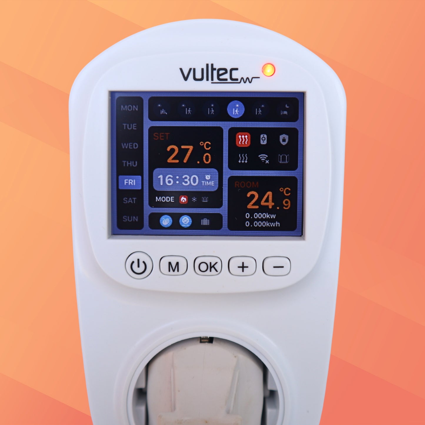 Vultec IQP Thermostaat - Smart Wifi thermostaat - programmeerbaar - Plugin - Stekker