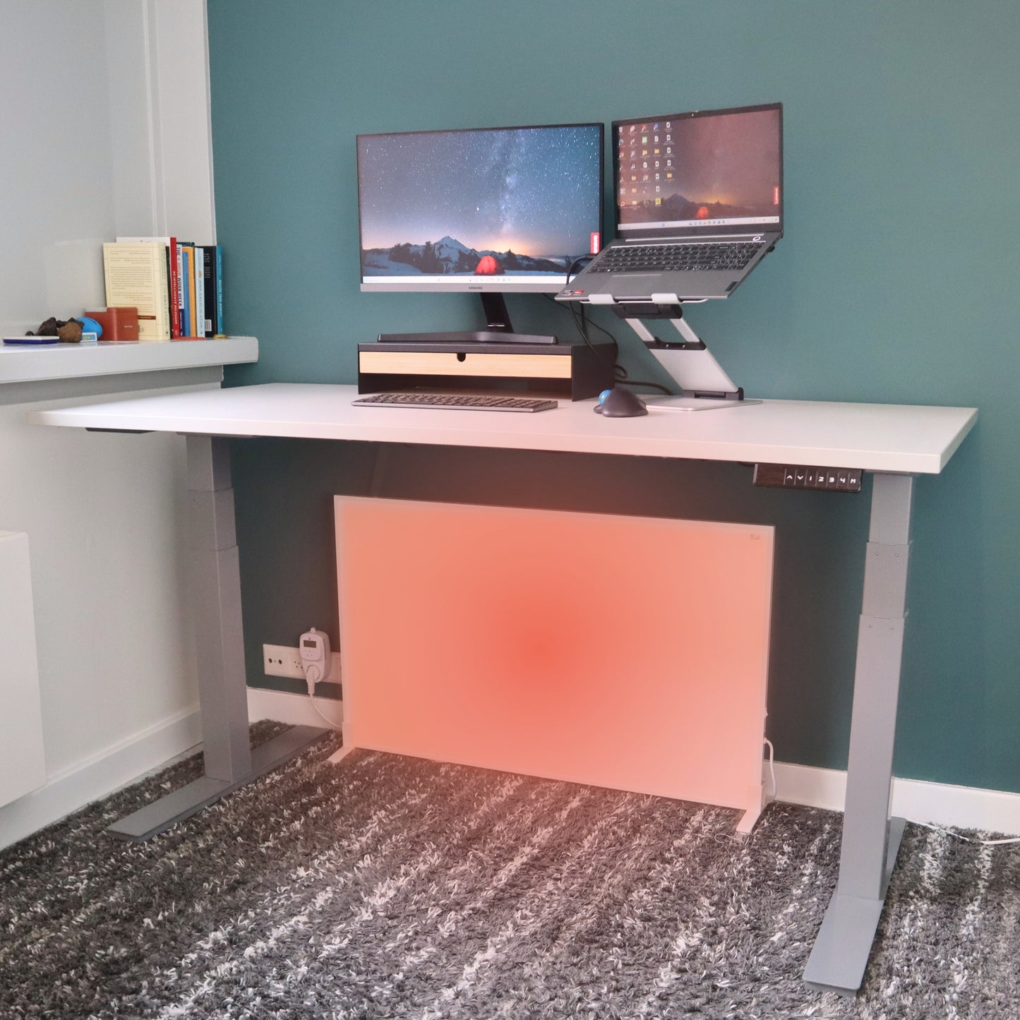 Infrarood Paneel 1200 Watt met Wifi Thermostaat - Elektrische verwarming - Vrijstaand - Wit