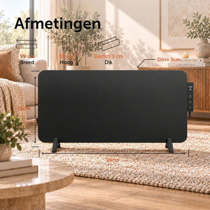 Infraroodpaneel M750 – 750W met Wifi - Vrijstaand - Zwart