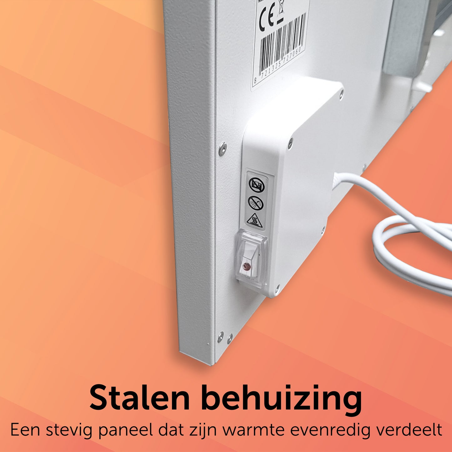 Infrarood Verwarmingspaneel F900 met IQP Wifi Thermostaat - 900 Watt - Elektrische verwarming - Vrijstaand - Wit