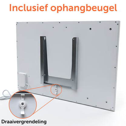 Infrarood Verwarmingspaneel F450 met IQP Wifi Thermostaat - 450 Watt - Elektrische verwarming - Vrijstaand - Wit