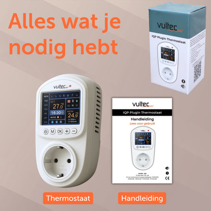 Vultec IQP Thermostaat - Smart Wifi thermostaat - programmeerbaar - Plugin - Stekker