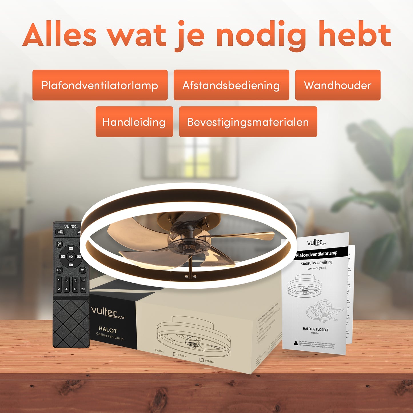 HALOT plafondventilator - Zwart