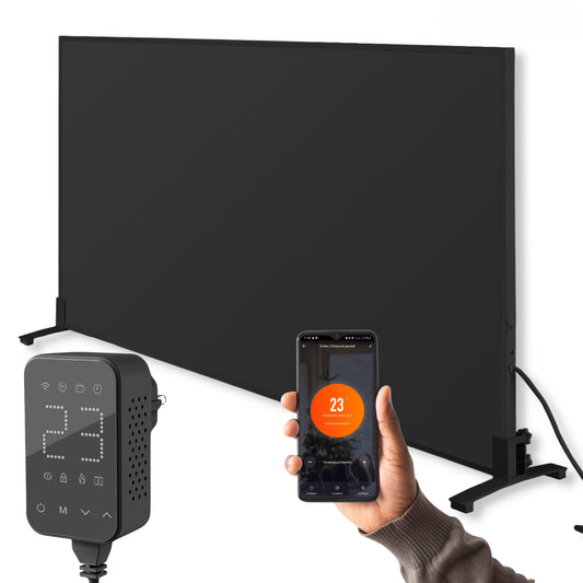 Infrarood Paneel 800 Watt met Wifi Thermostaat - Elektrische verwarming - Vrijstaand - Zwart