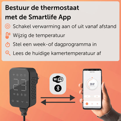 Infrarood Paneel 1000 Watt met Wifi Thermostaat - Elektrische verwarming - Vrijstaand - Zwart