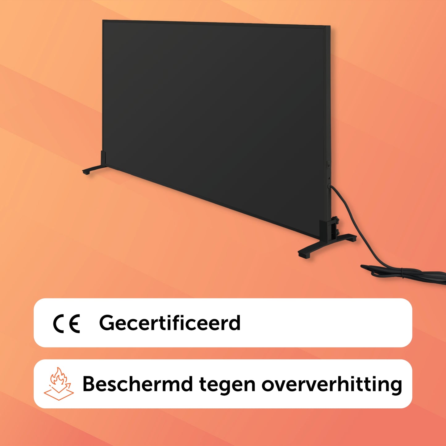 Infrarood Paneel 800 Watt - Elektrische verwarming - Vrijstaand - Zwart