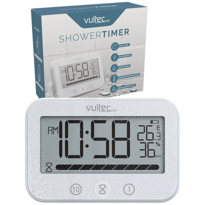 Douchetimer T5 - Digitale waterdichte timer - Digitaal - Wit - IPX4