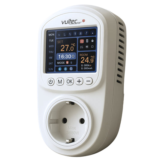 Vultec IQP Thermostaat - Smart Wifi thermostaat - programmeerbaar - Plugin - Stekker