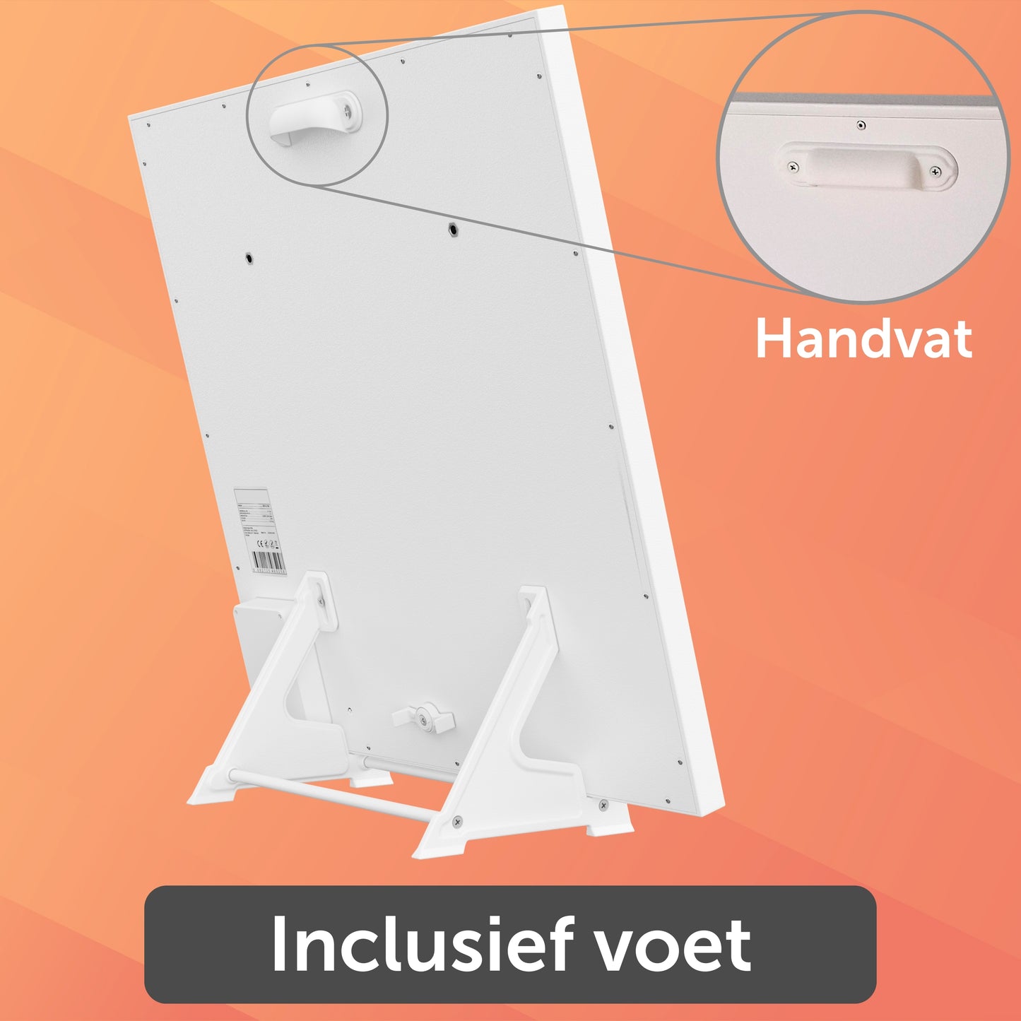 Infrarood Verwarmingspaneel F450 - 450Watt - Elektrische verwarming - Vrijstaand - Wit