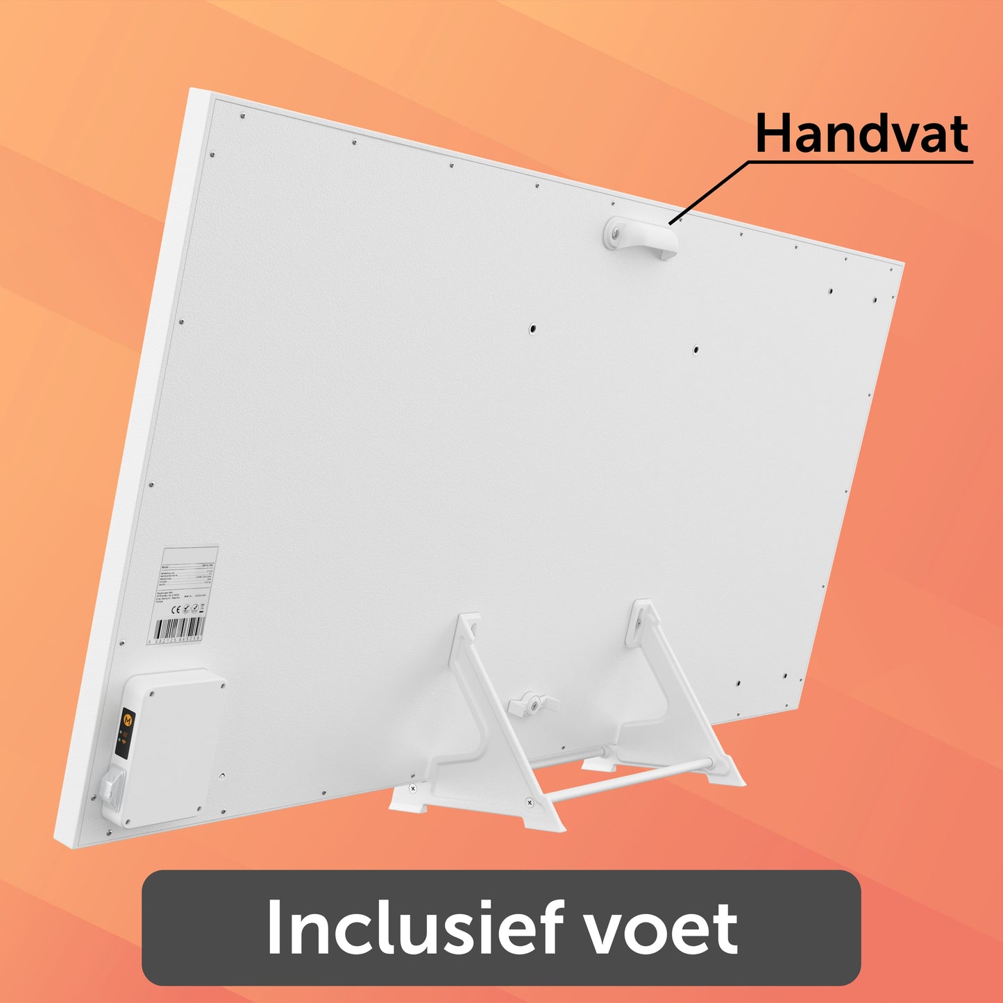 Infrarood Verwarmingspaneel F1100 - 1100Watt - Elektrische verwarming - Vrijstaand - Wit