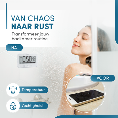 Douchetimer T5 - Digitale waterdichte timer - Digitaal - Wit - IPX4