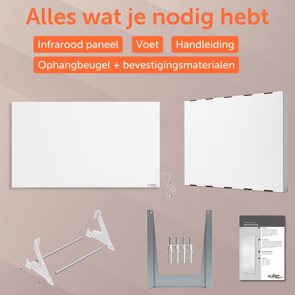 Infraroodpaneel F450 – 450W - Vrijstaand - Wit