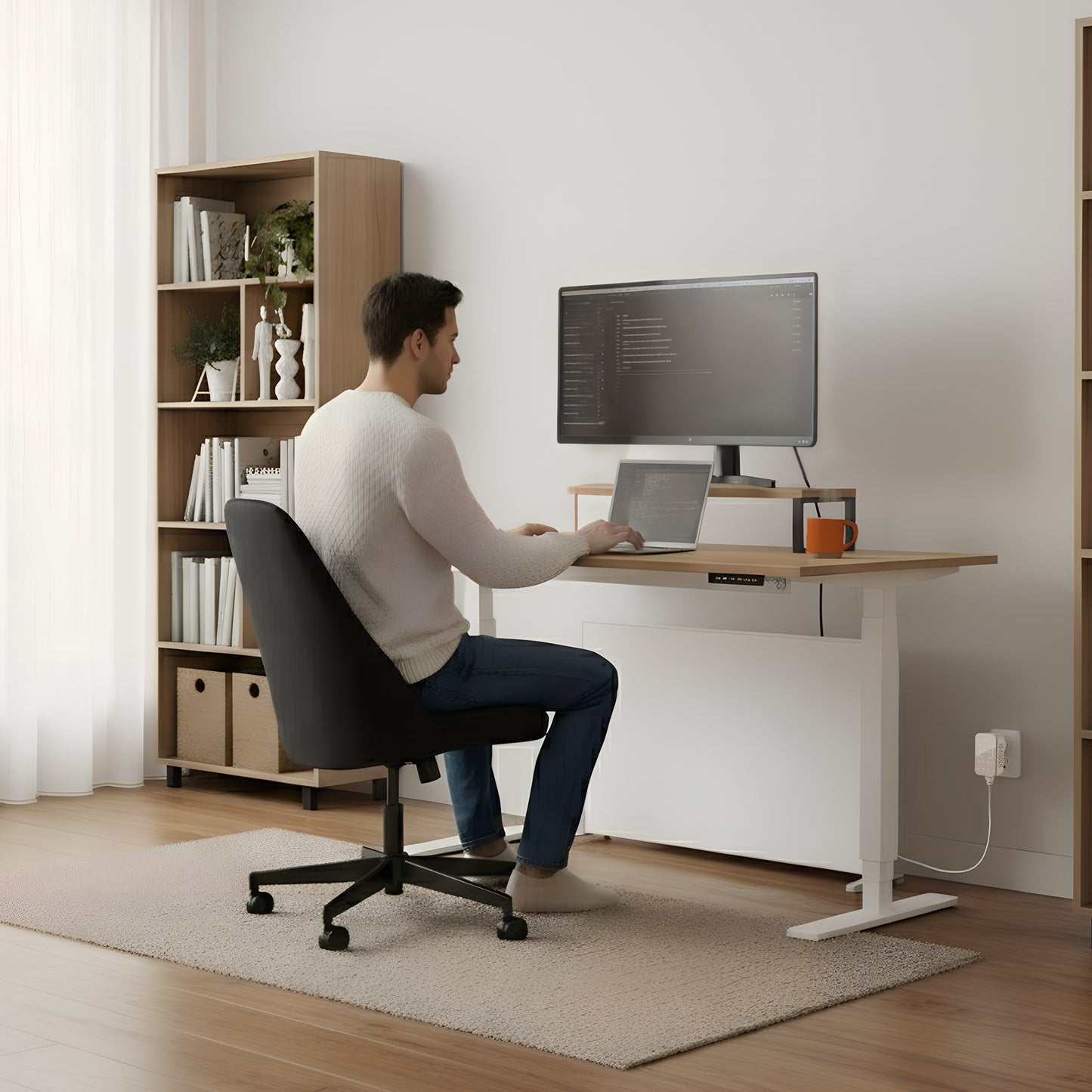 Infrarood Paneel 800 Watt met Wifi Thermostaat - Vrijstaand - Elektrische verwarming - Wit