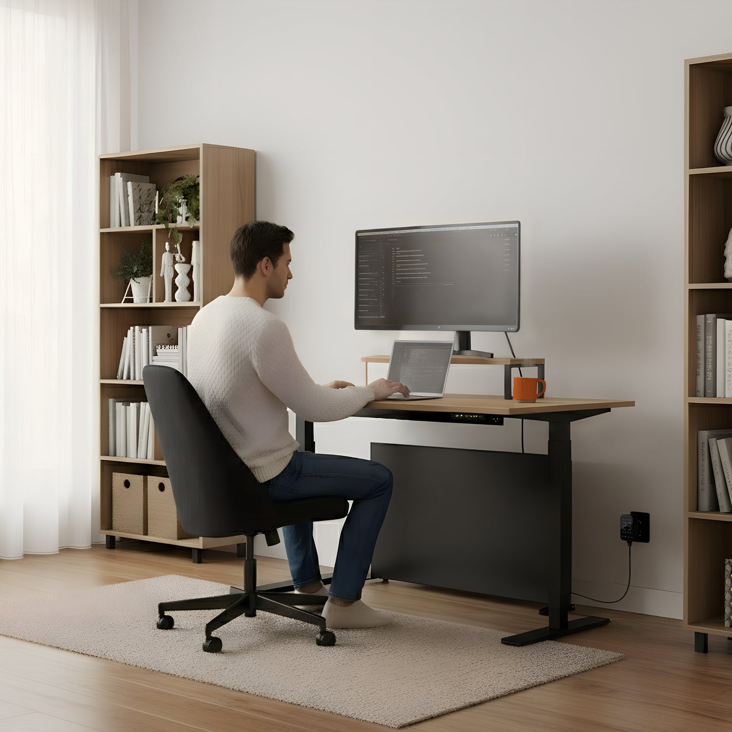 Infrarood Paneel 800 Watt met Wifi Thermostaat - Elektrische verwarming - Vrijstaand - Zwart