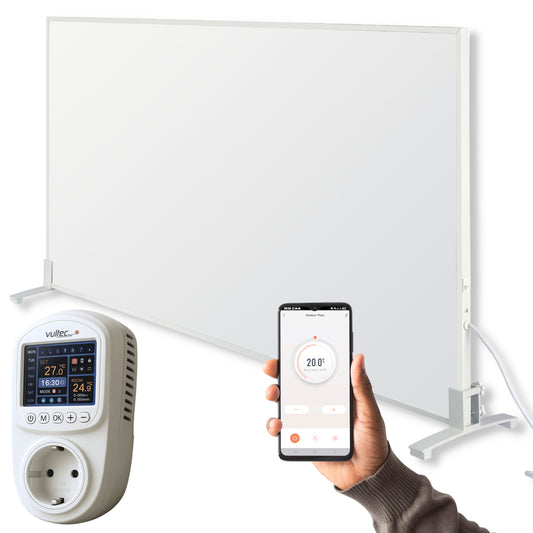 Infrarood Paneel 1200W met IQP Wifi Thermostaat - Elektrische verwarming - Vrijstaand - Wit