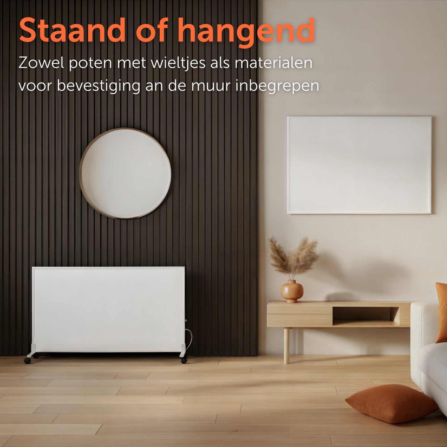 Infrarood Paneel 800 Watt met Wifi Thermostaat - Vrijstaand - Elektrische verwarming - Wit