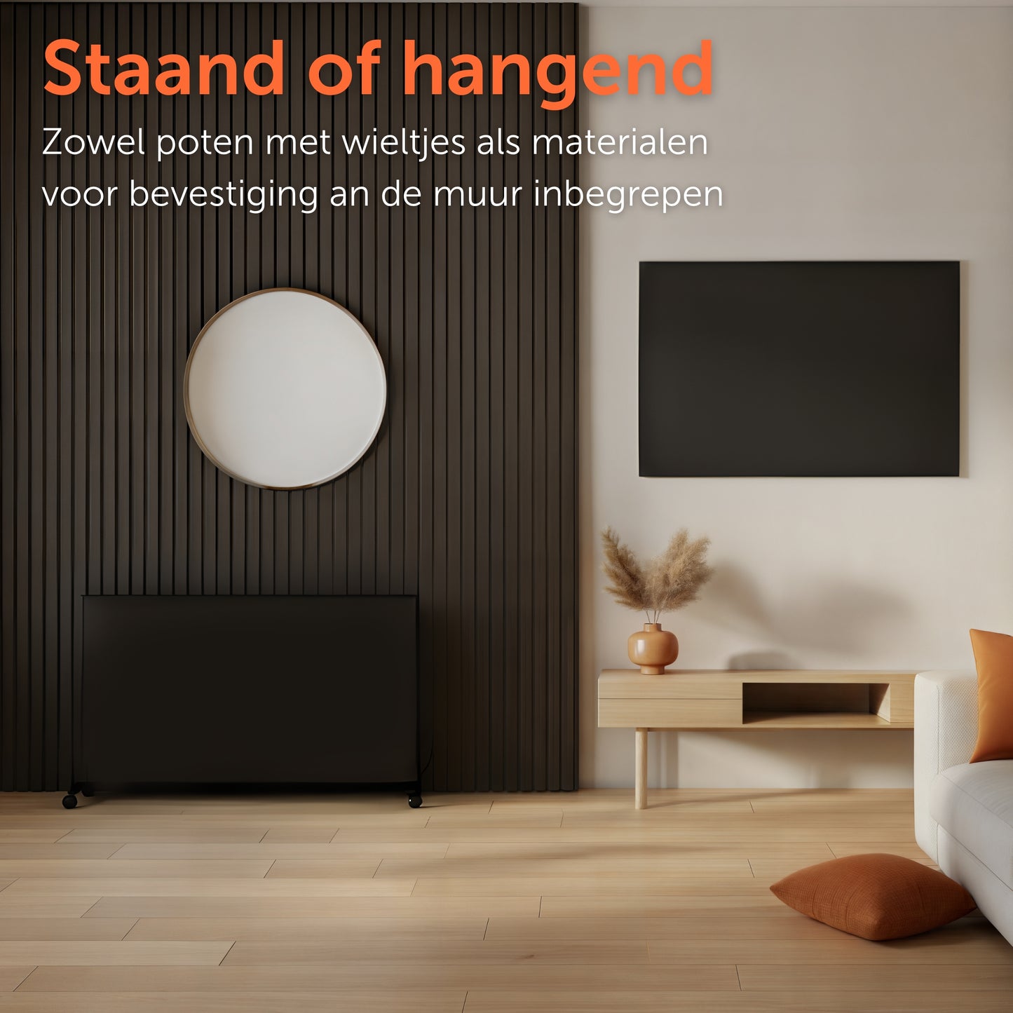 Infrarood Paneel 800 Watt met Wifi Thermostaat - Elektrische verwarming - Vrijstaand - Zwart