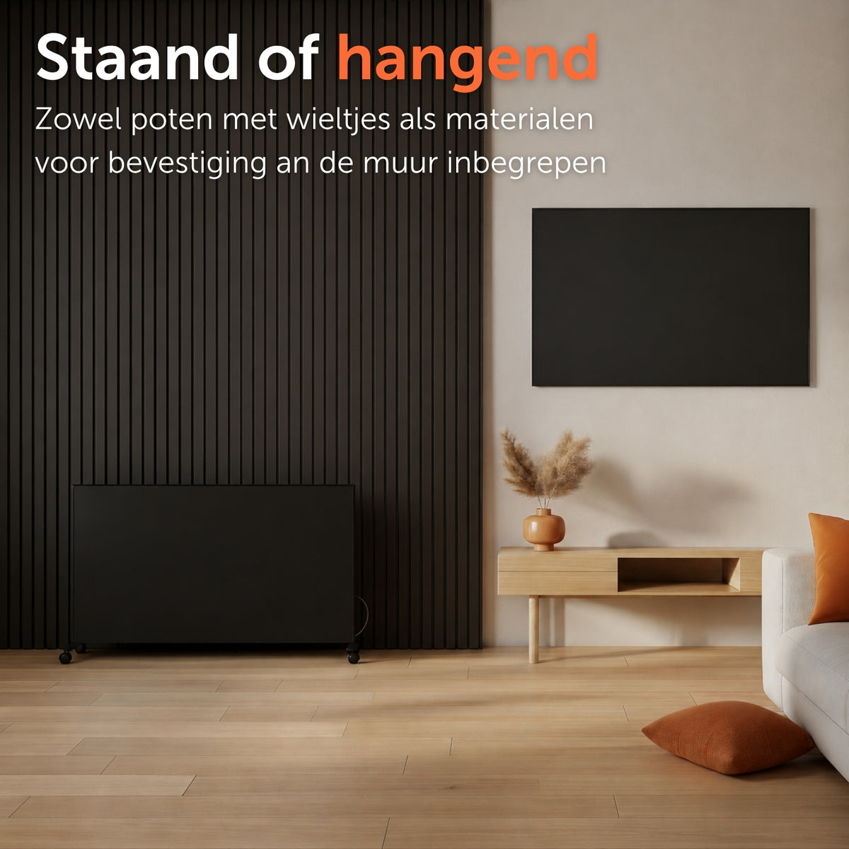 Infraroodpaneel P1000TB – 1000W met Wifi - Vrijstaand - Zwart