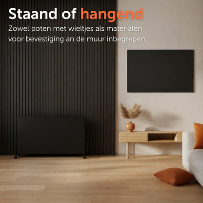 Infraroodpaneel P1000TB – 1000W met Wifi - Vrijstaand - Zwart