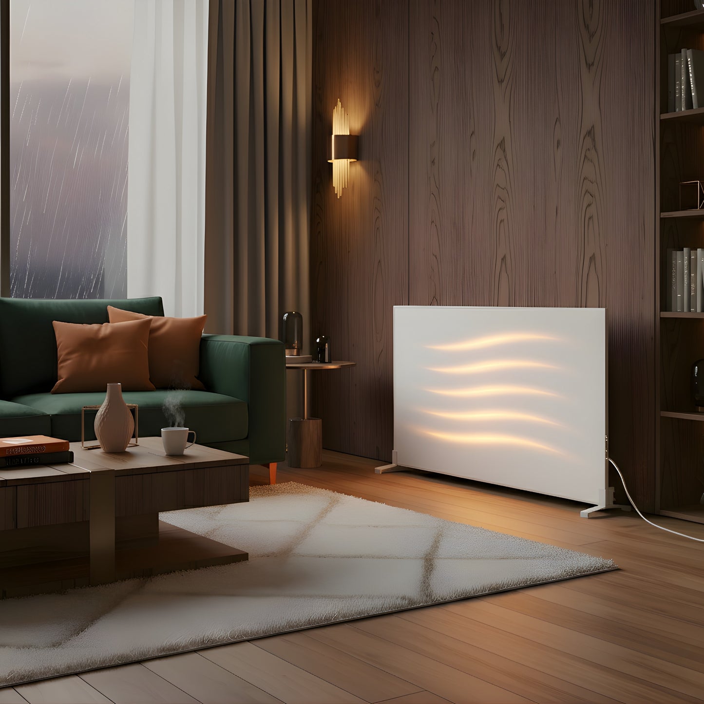 Infrarood Paneel 800 Watt met Wifi Thermostaat - Vrijstaand - Elektrische verwarming - Wit