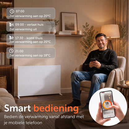 Infraroodpaneel P800T – 800W met Wifi - Vrijstaand - Wit