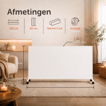 Infraroodpaneel P1200T – 1200W met Wifi - Vrijstaand - Wit