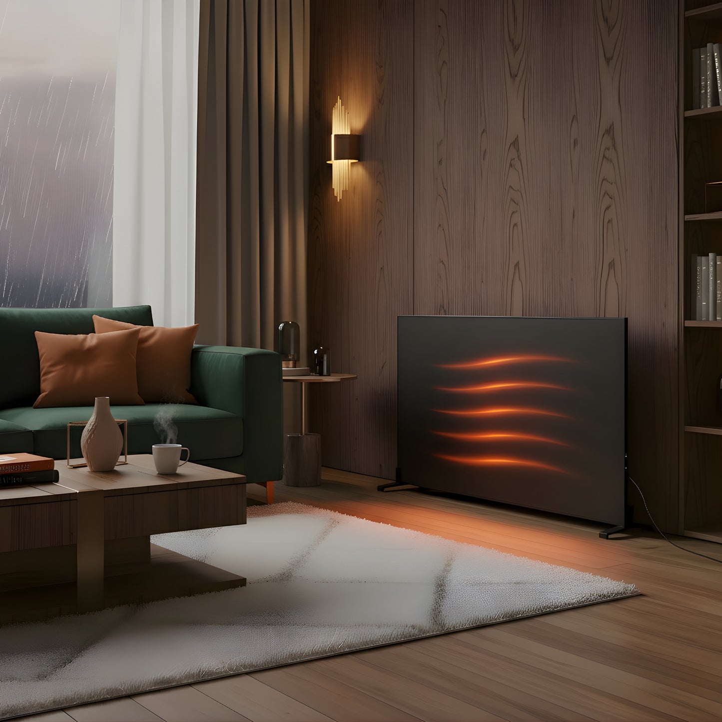 Infrarood Paneel 800 Watt met Wifi Thermostaat - Elektrische verwarming - Vrijstaand - Zwart